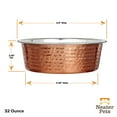 thumbnail image 6 of Hammered Stainless Steel Pet Bowl with Copper Finish - Decorative Dog Food or Water Bowl, 32 oz., 6 of 8
