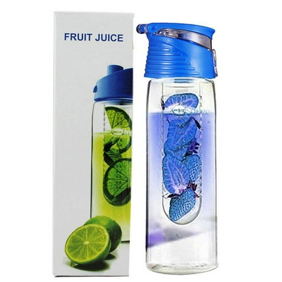 Botella de agua con infusión de frutas Dido de 800 mililitros con infusor de frutas y tapa Utensilios de cocina azul Inteprter