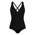 thumbnail image 6 of Tankini Swimsuits for Women,Women's High Waisted Bikini Push Up Top Two Piece Swimsuit Ruffle Detail Adjustable Side Ties High Cut Leg Retro Swimwear for Resort Wear,Popular Swimsuits,Black,L, 6 of 6
