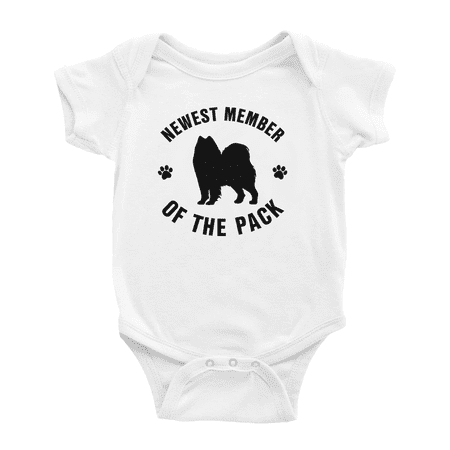 

Newest Member of The Pack Samoyed Dog Cute Baby Jumpsuits Boy Girl