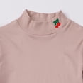 thumbnail image 4 of BaoFuBaoMei Basic Tees for Girls Solid Color Long Sleeve Shirt Tops Embroidery Slim High Neck Fall Outfits for School Daily Wear Outdoor, 4 of 6