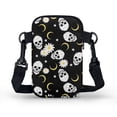 thumbnail image 2 of HELLHERO Double Deck Crossbody Small Crossbody Bags for Adults Outdoor Holiday Travel Sling Bag Polyester 4.33"x1.97"x7.09" Skulls Daisies, 2 of 7