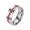 Silver, variant on Baseball Stitch Pattern Rings for Men Women Stainless Steel Band with Red Seam Detail Sporty Athletic Jewelry Silver Size 13