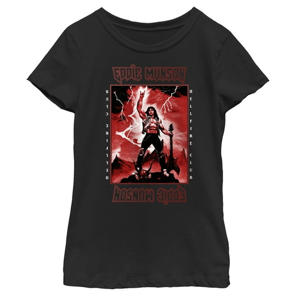 Netflix Girl's Stranger Things Rockstar From Hellfire Club Eddie Munson Graphic T-Shirt