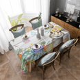 thumbnail image 4 of Gray Easter Bunny Rectangle Tablecloth, Spring Easter Eggs Floral Wooden Waterproof & StainResistant Tablecloth, Washable Oil-proof Table Cover for Dining/Party/Wedding/Camping/Buffet 60x84 In, 4 of 9
