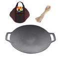 thumbnail image 1 of CLS Cast Iron BBQ Grill Pan for Outdoor Camping - Korean Style Steak & Meat Cooking Set with Rope & Storage Bag, Perfect for Picnics & Grilling (Set C), 1 of 6