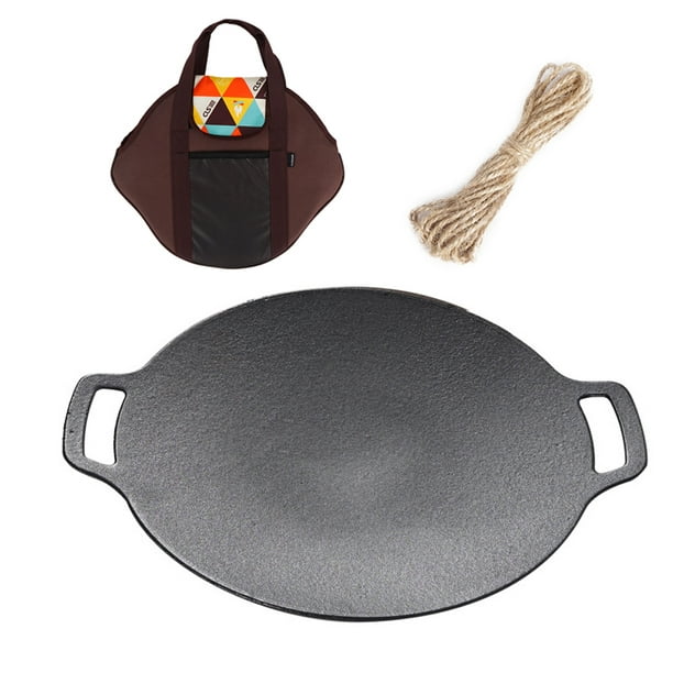 rivier vermogen compenseren CLS Cast Iron Wok Frying Cooking Round Grill Baking Tray BBQ Grill Outdoor  Picnic Grilling Tool Cooking Device For Camping - Walmart.com