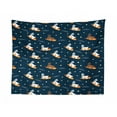 thumbnail image 1 of Zoo Tapestry, Childish Lion Horse Stars Moon Night Funny Animals Cartoon Colorful Artwork, Fabric Wall Hanging Decor for Bedroom Living Room Dorm, 2 Sizes, Sky Blue and Apricot, by Ambesonne, 1 of 1