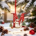 thumbnail image 2 of Snowman Alphabet Christmas Ornament, Acrylic Letter M Pendant, Festive Tree Decoration, 2.36 Inch, 2 of 6