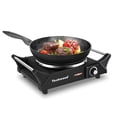 thumbnail image 1 of Placa caliente, estufa eléctrica Techwood para cocinar, quemador individual de encimera de 1500 W con temperatura ajustable y asas dobles, estufa de 7.5 pulgadas para RV/hogar/campamento, compatible c, 1 of 5