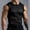 Black, variant on COSFO Tank Top for Men Casual Muscle Striped Mesh Shirts Loose Crew Neck Cut Out Sleeveless Tank Tops