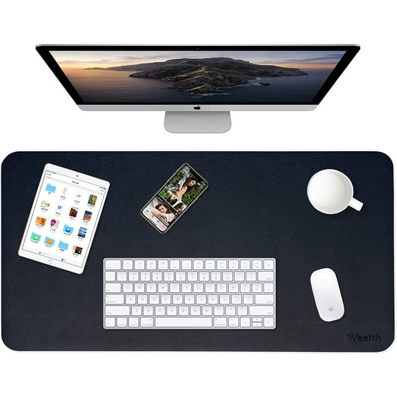 Weelth Desk Pad, Multifunctional Desk Mat, Upgrade Dual-Sided Leather Desk Blotter Protector, Desk Covers Laptop Mat