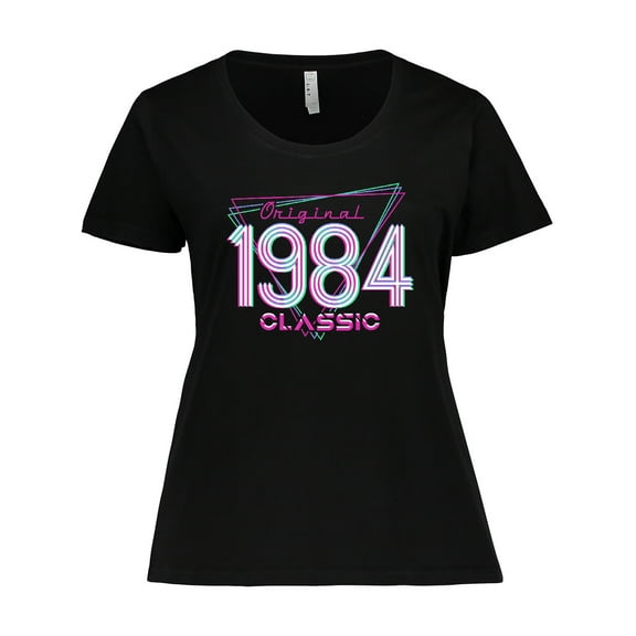 Inktastic Born in 1984 Throwback Birthday Women's Plus Size T-Shirt