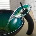 thumbnail image 3 of KRAUS Nature Series Green Glass Bathroom Vessel Sink and Waterfall Faucet Combo Set with Matching Disk and Pop-Up Drain, Oil Rubbed Bronze Finish, 3 of 8