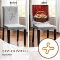 thumbnail image 5 of Winter Christmas Chair Covers Set of 6 Golden Retriever Basket Red Front Door Chair Back Covers Stretch Removable Washable Slipcovers Protector for Dining Room Kitchen Party Decor, 5 of 5