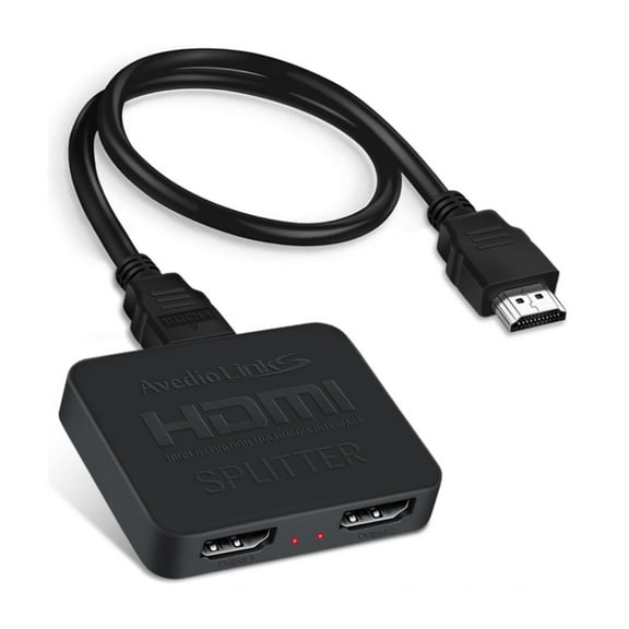 Avedio links HDMI Splitter 1 in 2 Out [with 4 Feet HDMI Cable] Mirror Only, Not for Extend Mode, 4K 1x2 HDMI Splitter 1 to 2 for 3D 1080P@60Hz, Copy 1 Source to 2 HDMI Displays at The Same Time