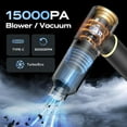 thumbnail image 2 of Hand Held Vacuum Cordless Rechargeable: 15000PA Powerful Suction Car Cleaner,1.25 lbs Lightweight & Washable Filter Air Duster and Cleaner for Home, Car,Pets, 2 of 2