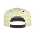 thumbnail image 4 of Daiia Lemon Yellow Checkboard print Flat Bill Hats Flat Brim Trucker Cap Baseball Cap Adjustable Classic Low Profile Hat Unconstructed Plain Cap, 4 of 9