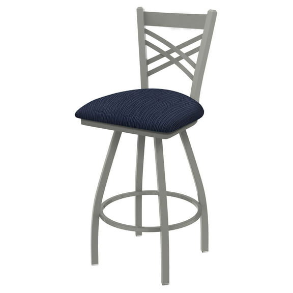 XL 820 Contessa 30" Swivel Bar Stool with Anodized Nickel Finish and Graph Anchor Seat