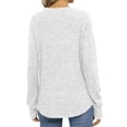 thumbnail image 4 of Ahabrexf Long Sleeve Tops for Women Polyester Round Neck Casual Blouse Long Sleeved Solid Color 1Pc, 4 of 7