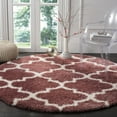 thumbnail image 2 of SAFAVIEH Montreal Lennart Geometric Quatrefoils Shag Area Rug, Rose/Ivory, 6'7" Round, 2 of 9