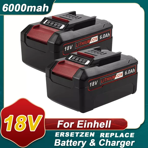 2 Packs 18V 6000mAh Battery Packs Compatible with Einhell Tools X-Change 4511396 4511437neu PXBP-600 PX-BAT52 Cordless Power Tools Battery