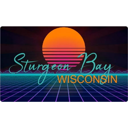 

Sturgeon Bay Wisconsin 4 X 2.25-Inch Fridge Magnet Retro Neon Design