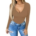 thumbnail image 2 of ORUYROP Combinaison à Manches Courtes et Manches Courtes Deep V Neck pour Vêtements pour Femmes, 2 of 5