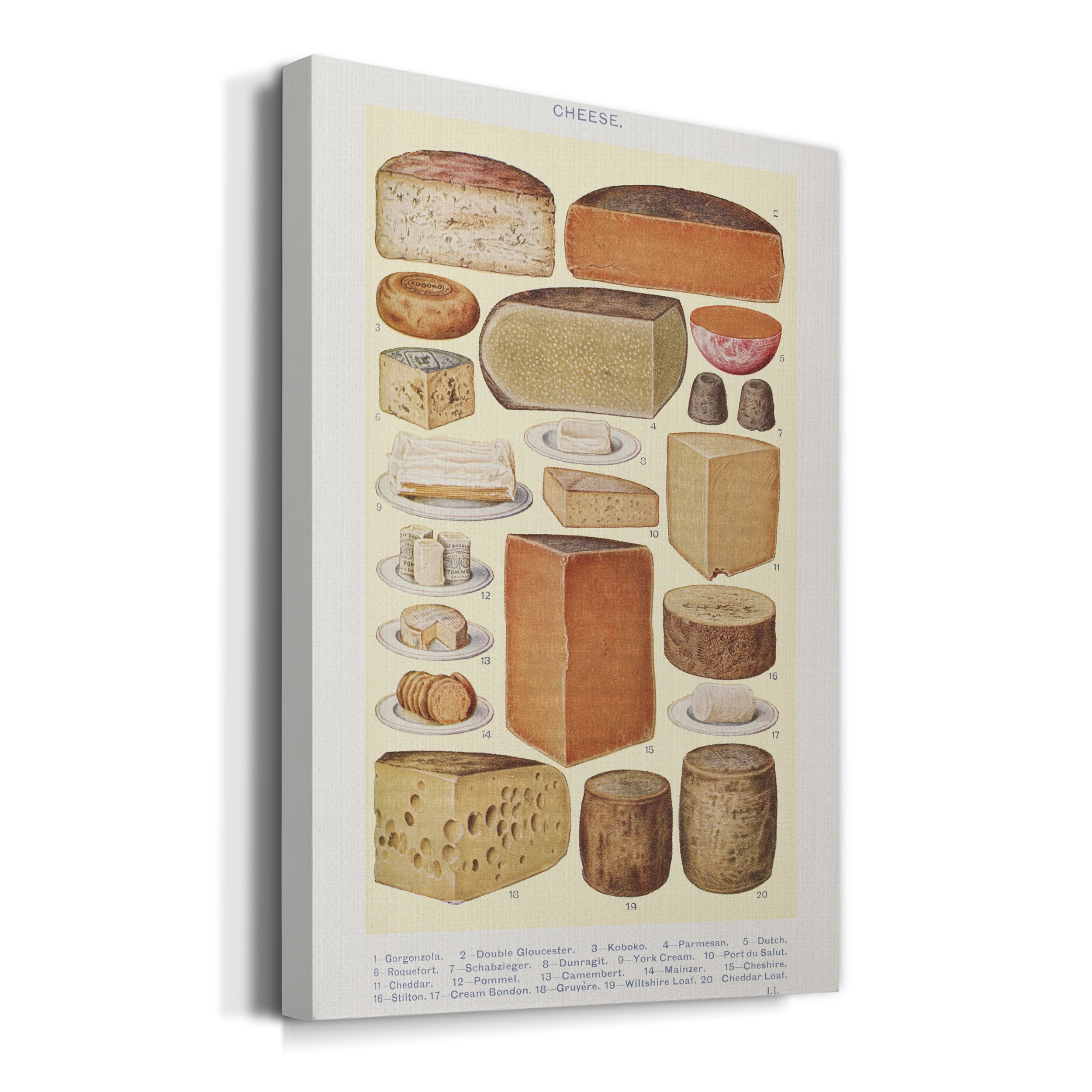 Various Cheeses Premium Gallery Wrapped Canvas - Ready to Hang - 40 x 60