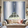 thumbnail image 2 of Navy Blue Swag Valances for Windows 2 Pack and White Gradient Swag Kitchen Curtains 36 Inches Long Rod Pocket Short Window Treatment for Kitchen Bathroom 36"x36", 2 of 8
