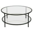thumbnail image 2 of Evelyn&Zoe Sivil 36" Wide Round Coffee Table with Glass Top, Mykonos Blue, 2 of 11