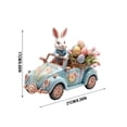 thumbnail image 3 of Easter Bunny Figurine Decor, Driving White Rabbit Statue Tabletop Ornament, Festival Present for Garden Home Table Office Dining Room Mantle Party Supplies,A, 3 of 4