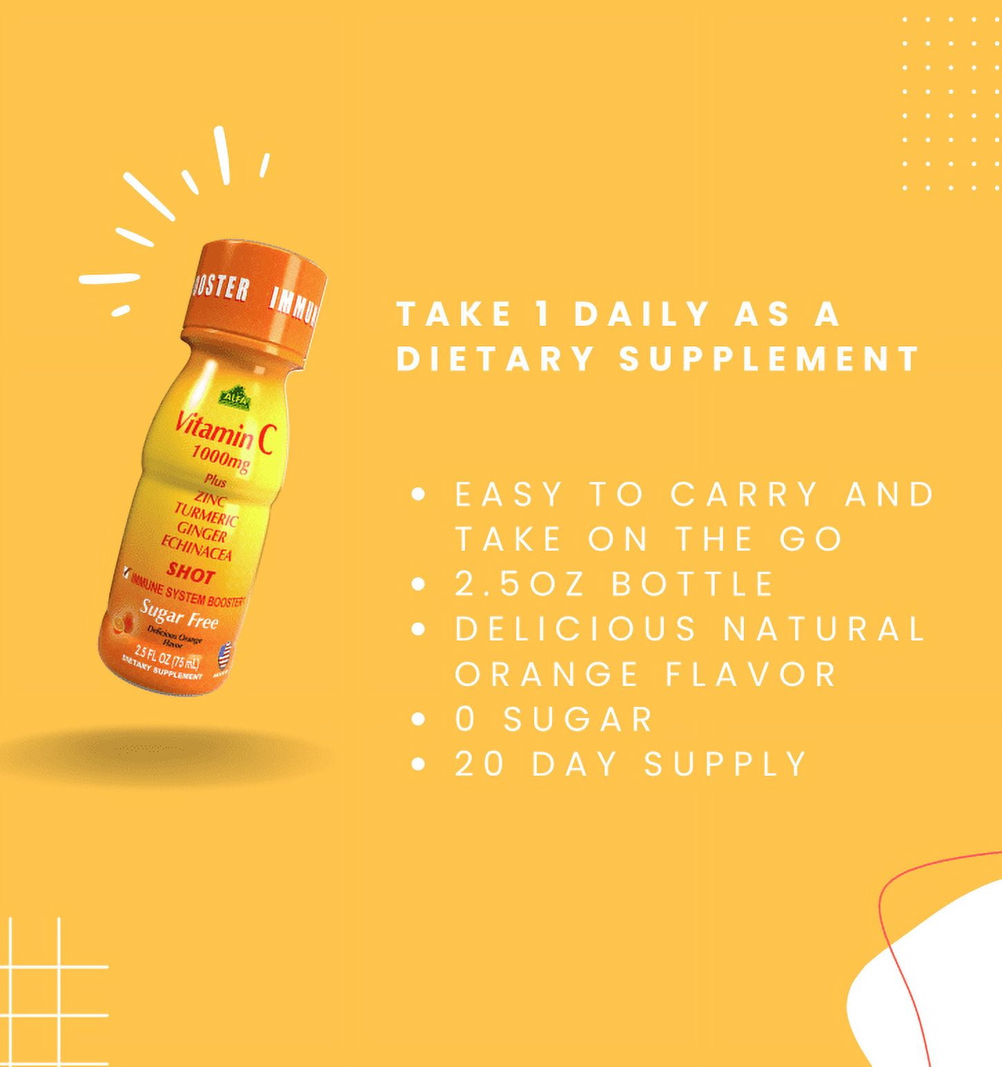 (4 pack) Alfa Vitamins Vitamin C 1,000mg SHOT