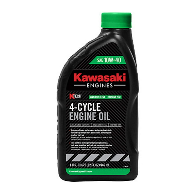 Kawasaki, K-Tech Synthetic Blend Motor Oil, 10W-40, 1 qt, 5 Pack