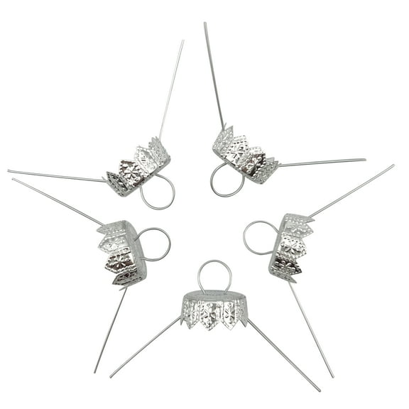 National Artcraft® 3/4" Silver Classic Style Ornament Cap (Pkg/50)