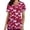 A278 Watermelon Red, variant on Scrub Top for Women V Neck Short Sleeve Breathable Fabric Functional Pockets Red Heart And Polka Dot Pattern Nursing Uniform Working Top