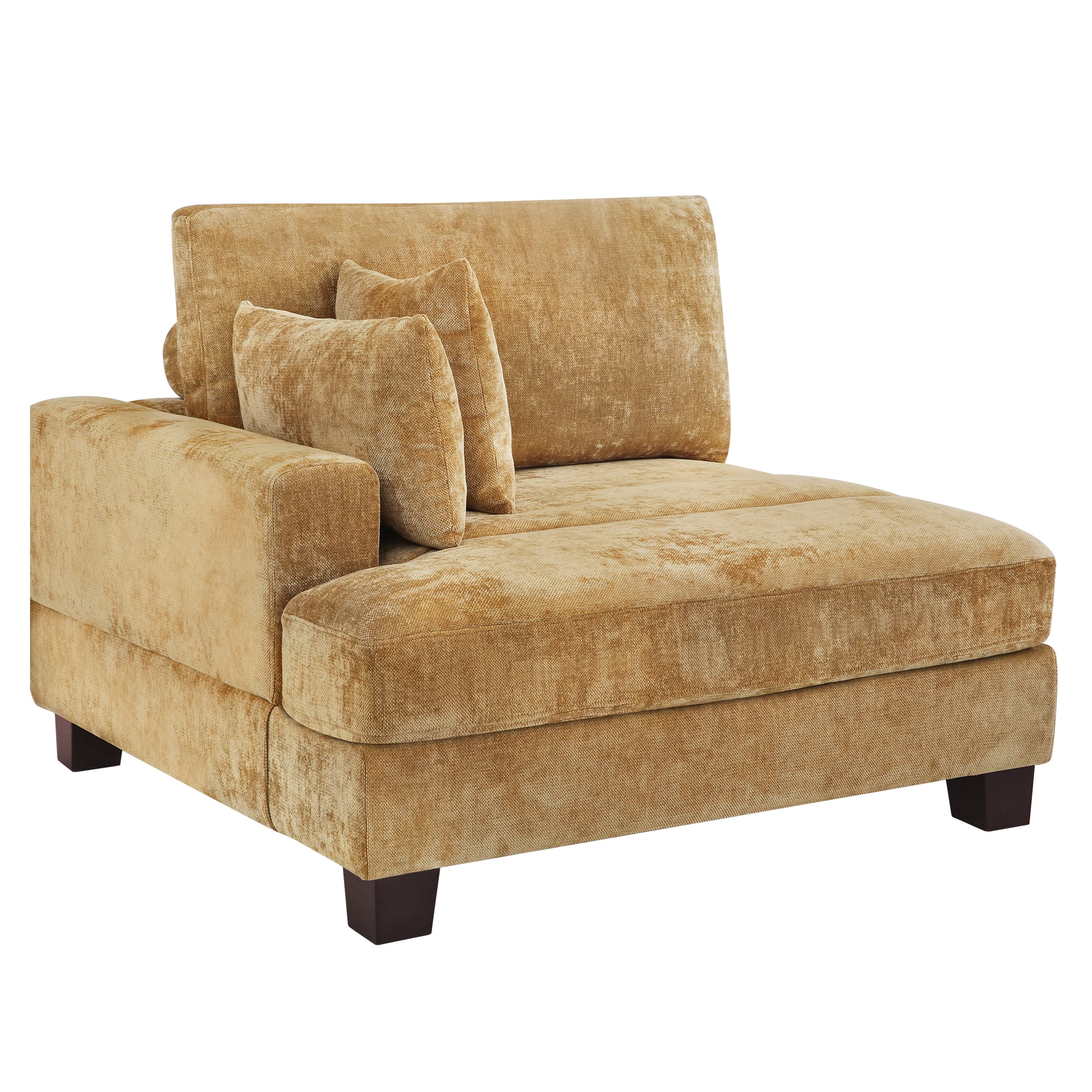 Dycanpo 3 Seater Corduroy Sectional Sofa with Pillow, 88" Upholstered Yellow Couch, Loveseat Sofa for Living Room, Yellow