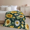 thumbnail image 2 of Throw Blanket for Couch Sunflower Daisy Soft Fleece Flannel Blankets Cozy Lightweight Blanket for Home Sofa Living Room Watercolor Flower Bed Throws 30" x 40", 2 of 9
