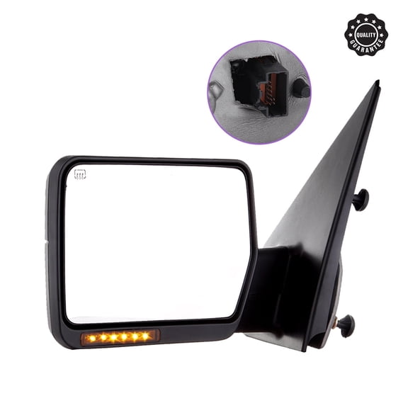ECCPP Tow Mirror Towing Mirror Compatible with 2004 2005 2006 for Ford for F150 Pickup Truck with Left Side Power Control Heat Turn Signal Light with Black Housing