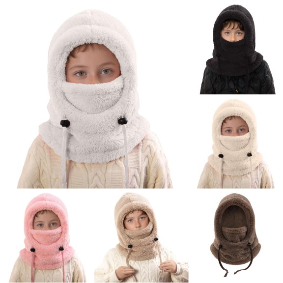 TBWNWG Cozy Kids Winter Warm Hat With Ear And Neck Gaiter Thermal for Cold Weather Outdoor Activities Skiing Cycling,Sizes 3-10 Years