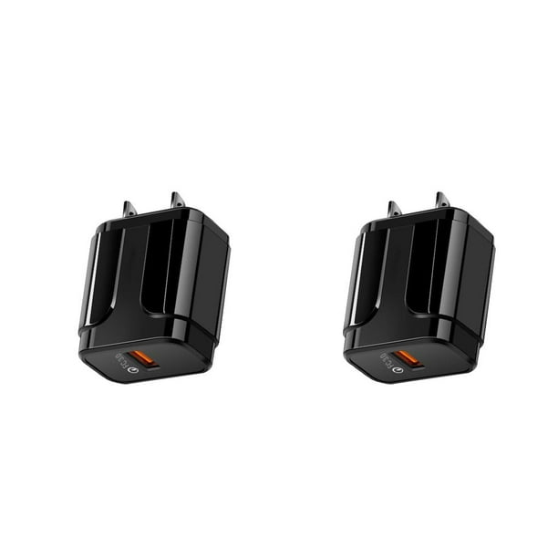 sweethay USB Enchufe de carga rápida profesional Estable 3A Resistencia a caídas Enchufes de carga de chip inteligente Resistencia a altas Negro/enchufe de EE. UU. 2Conjunto