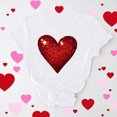 thumbnail image 2 of VKOYWKM Valentine Shirts Women Heart Graphic Tees Spring Short Sleeve T Shirts Romantic Valentine's Day Party Tshirts, 2 of 7