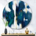 thumbnail image 3 of Designart 'Blue Glam Texture I' Glam Metal Circle Wall Art, 3 of 3
