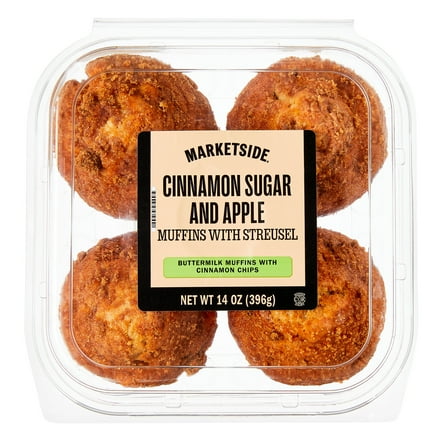 Marketside Apple Cinnamon Regular Muffins, 14 oz, 4 Count