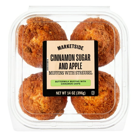 Marketside Apple Cinnamon Regular Muffins, 14 oz, 4 Count