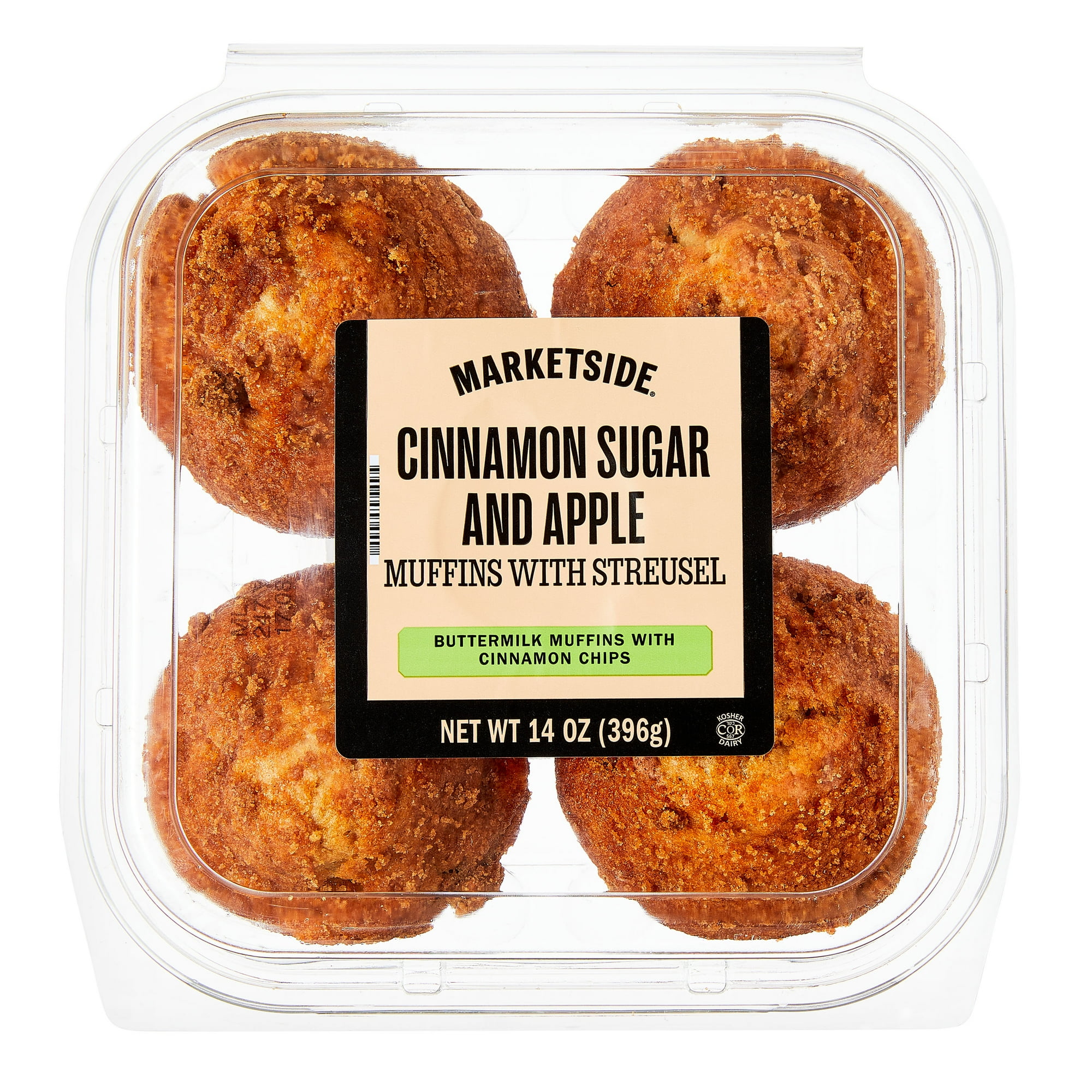 Marketside Apple Cinnamon Regular Muffins, 14 oz, 4 Count