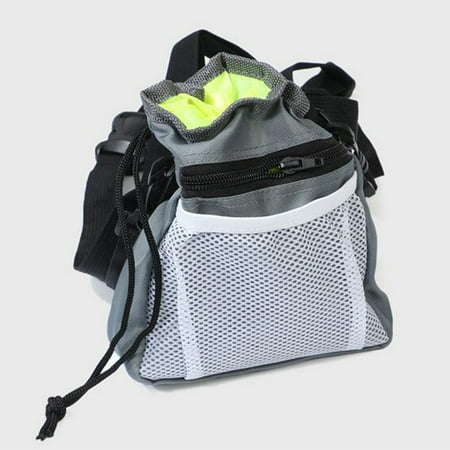 Dog Not Pooping - Dog Treat Pouch with Adjustable Belt Pet Training Waist Bag Built-in Poop Bag Dispenser Color:gray