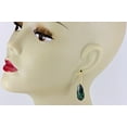 thumbnail image 3 of 14k Yellow Gold Zoisite Red Ruby Anyolite Earrings Long Faceted Teardrop Dangles Designed for Adult Women, 3 of 4