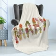 thumbnail image 4 of Name Soft Flannel Fleece Throw Blanket, Blossoming Flowers with Daisies Roses and Poppies Traditional Well Known Girl Name, Cozy Plush for Indoor and Outdoor Use, 70" x 90", Multicolor, by Ambesonne, 4 of 5