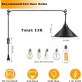 thumbnail image 3 of Aokpsrt Plug in Pendant Light, Industrial Hanging Lamps with 14.7FT Cord On/Off Switch Vintage Hanging Lights Pendant Light Fixture for Kitchen, Dining Room, Living Room, Bedroom (10.23 inch) C108, 3 of 3